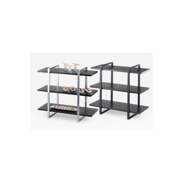 Cal-Mil Cal-Mil 1940-96 3 Shelf Metal Frame Riser 28"W x 12"D x 24"H Midnight Shelves and Silver Frame 1940-96 - main